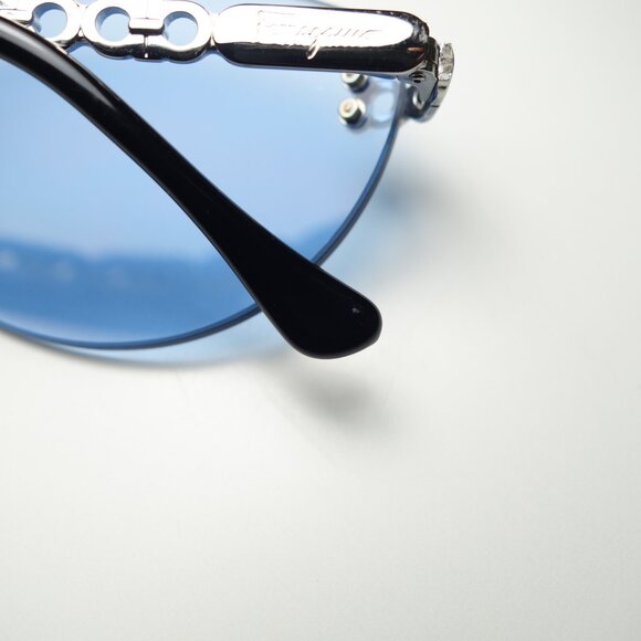Vintage Salvatore Ferragamo Rimless Metal Frame Sunglasses Made In Italy w/ Case - Picture 8 of 16